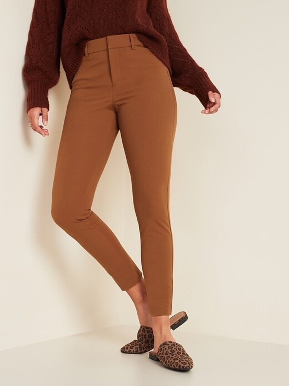 Old Navy High Rise Pixie Skinny Pants Size 18 Brown NWT Stretch Work Pants